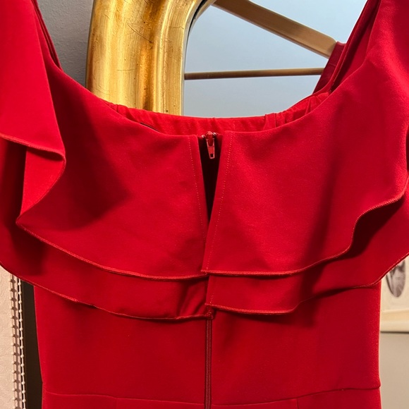 WINDSOR Red Ruffled-Off The Shoulder Dress - Picture 6 of 9